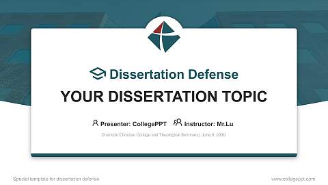 Charlotte Christian College and Theological Seminary Graduation Thesis Defense PPT Template
