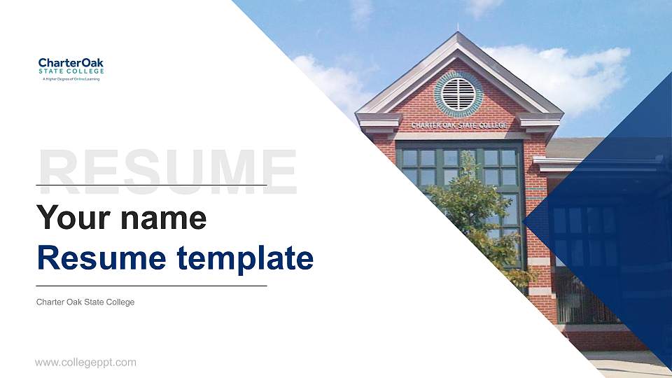 Charter Oak State College Resume PPT Template16:9 ratio PPT effect preview image