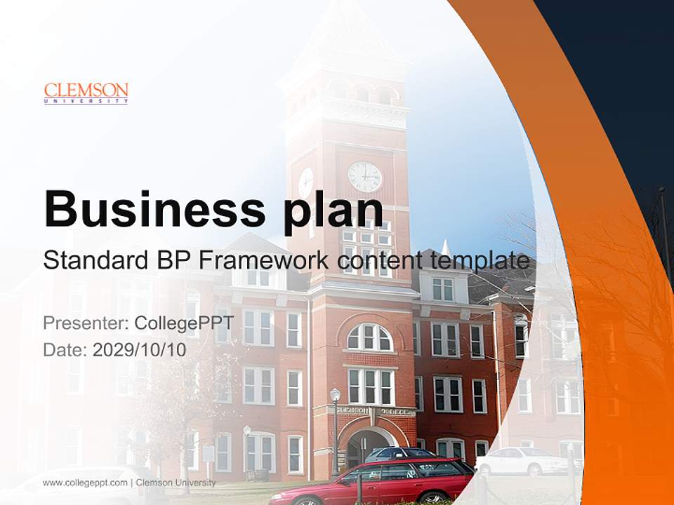 Clemson University Competition/Entrepreneurship Contest PPT Template4:3 ratio PPT effect preview image9