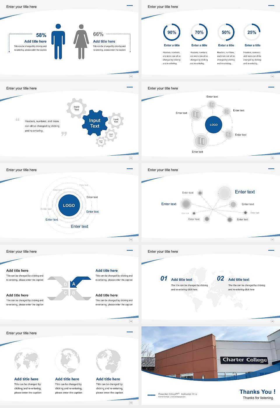 Charter College Course/Courseware Creation PPT Template16:9 ratio PPT effect preview image4
