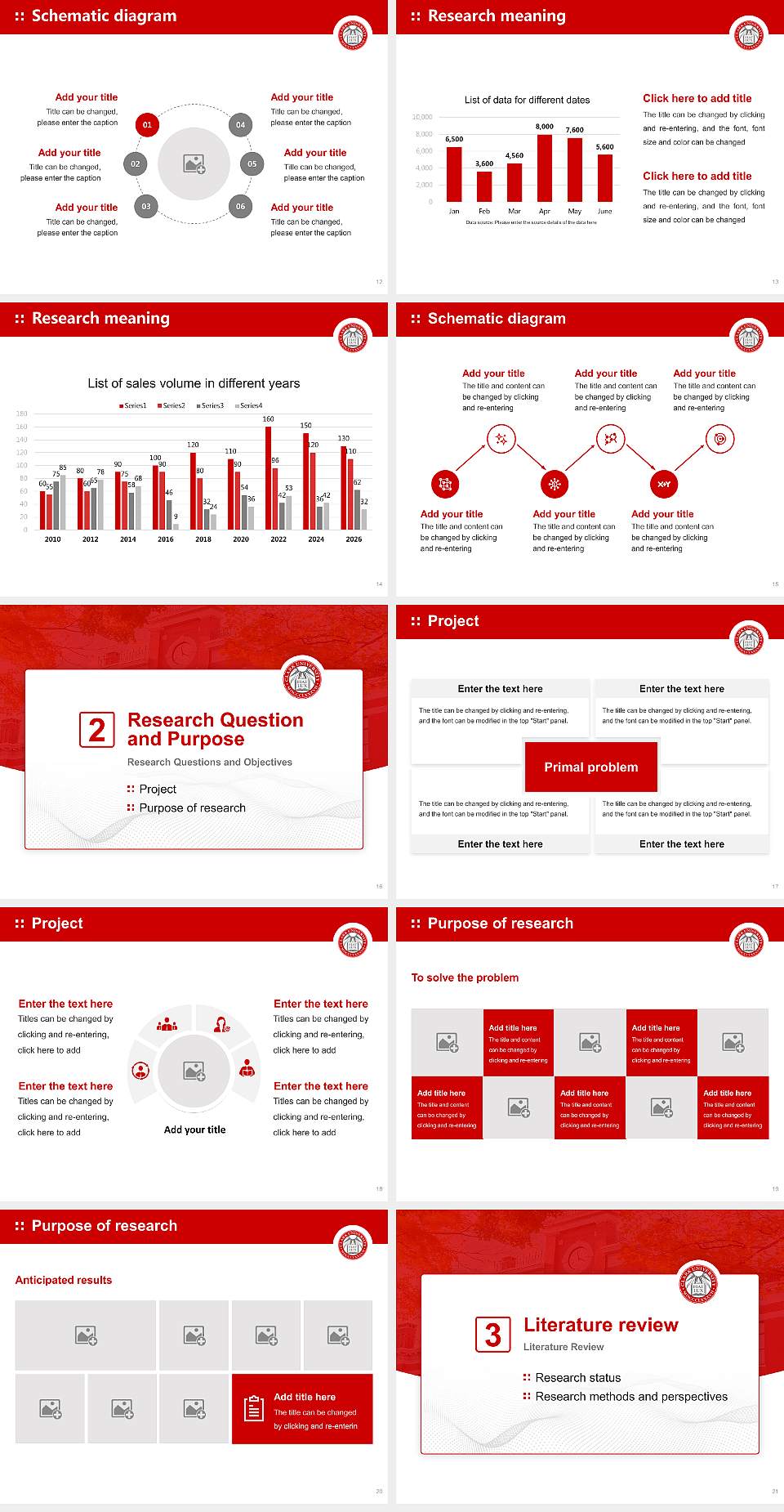 Clark University Graduation Thesis Defense PPT Template4:3 ratio PPT effect preview image3