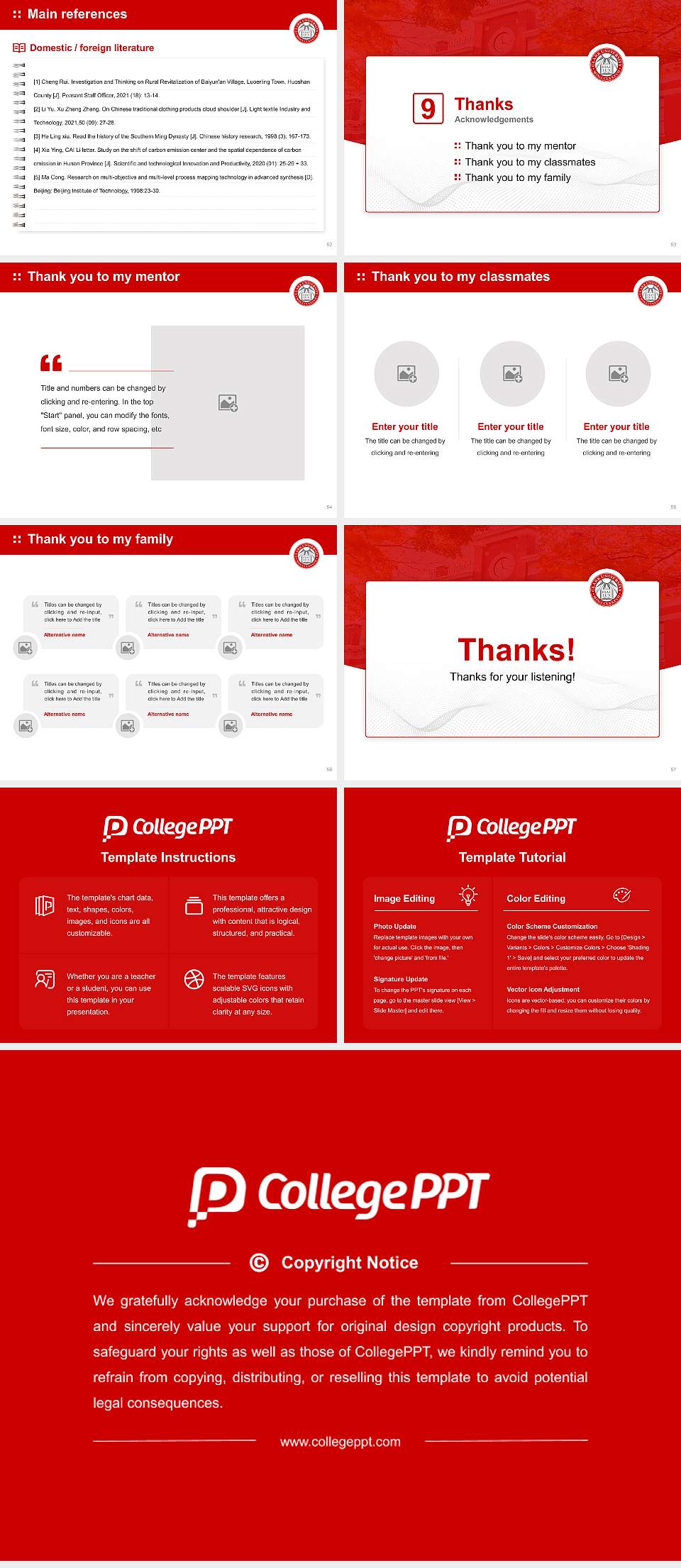 Clark University Graduation Thesis Defense PPT Template4:3 ratio PPT effect preview image7