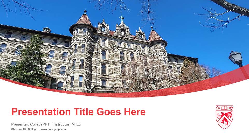 Chestnut Hill College Course/Courseware Creation PPT Template16:9 ratio PPT effect preview image