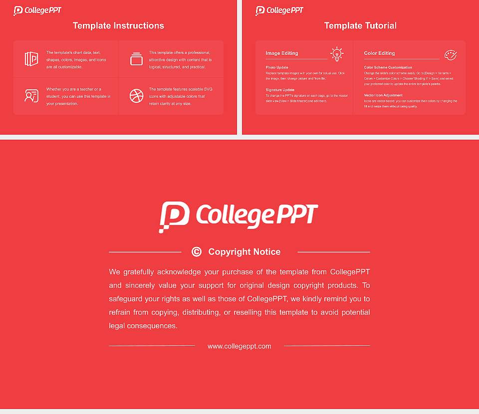 Chestnut Hill College Course/Courseware Creation PPT Template16:9 ratio PPT effect preview image5