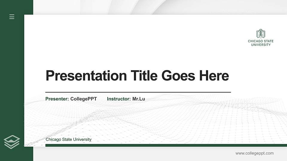 Chicago State University Thesis Proposal/Graduation Defense PPT Template16:9 ratio PPT effect preview image