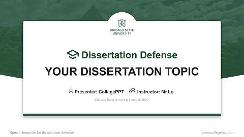 Chicago State University Graduation Thesis Defense PPT Template