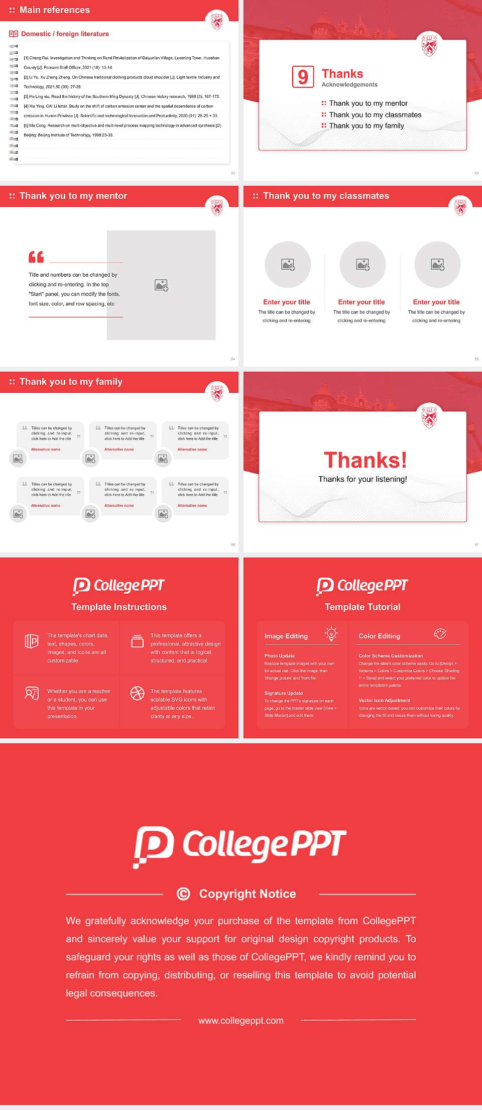 Chestnut Hill College Graduation Thesis Defense PPT Template4:3 ratio PPT effect preview image7