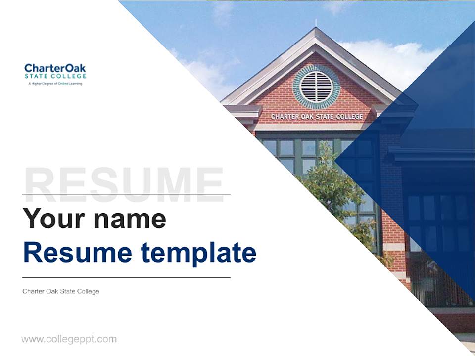Charter Oak State College Resume PPT Template4:3 ratio PPT effect preview image5