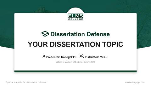 College of Our Lady of the Elms Graduation Thesis Defense PPT Template