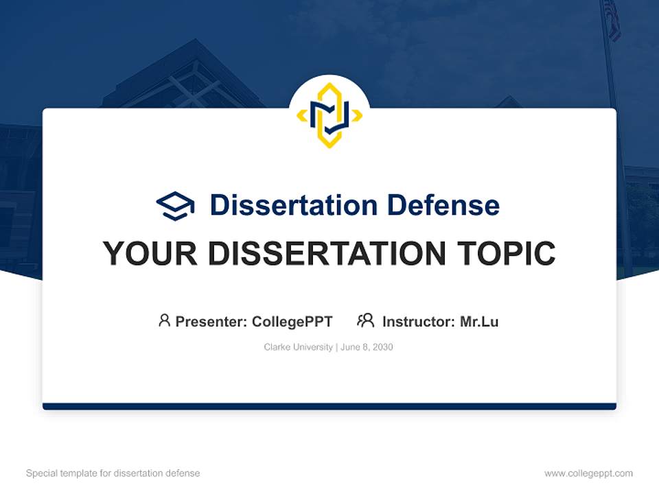 Clarke University Graduation Thesis Defense PPT Template4:3 ratio PPT effect preview image7