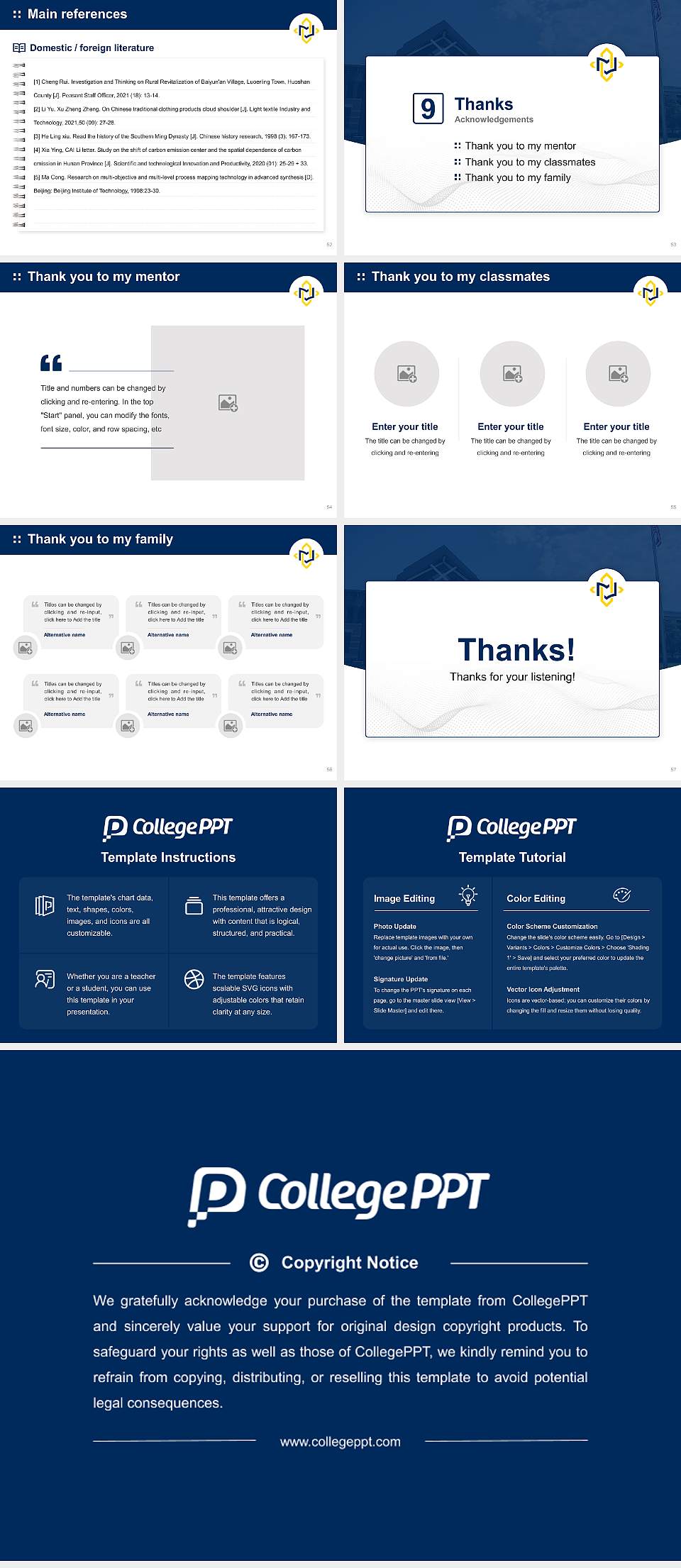 Clarke University Graduation Thesis Defense PPT Template4:3 ratio PPT effect preview image7