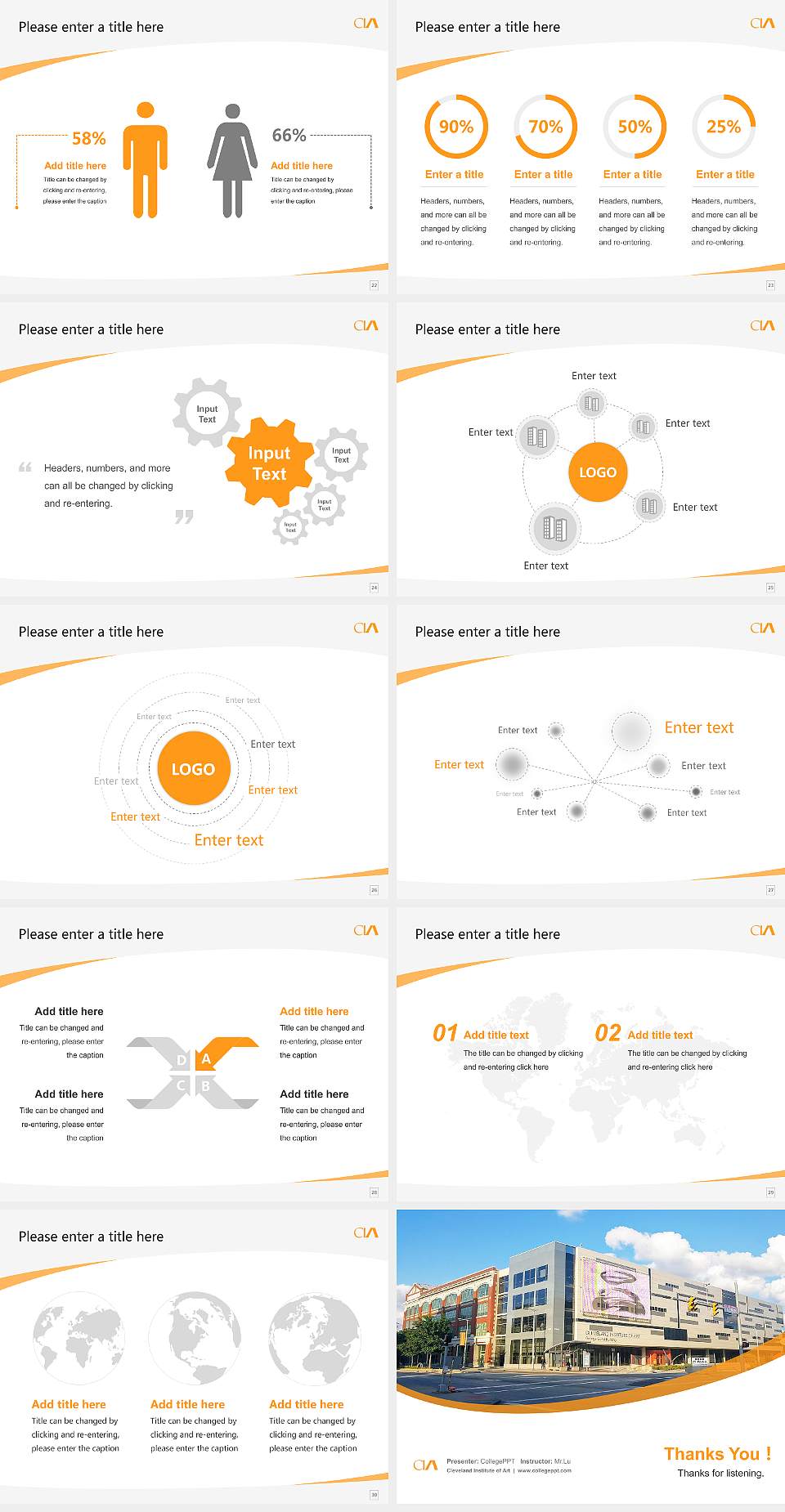 Cleveland Institute of Art Course/Courseware Creation PPT Template4:3 ratio PPT effect preview image4