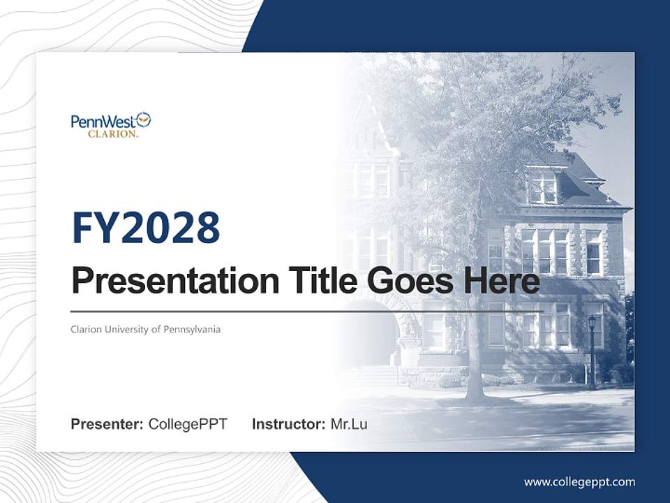 Clarion University of Pennsylvania Academic Presentation/Research Findings Report PPT Template4:3 ratio PPT effect preview image5