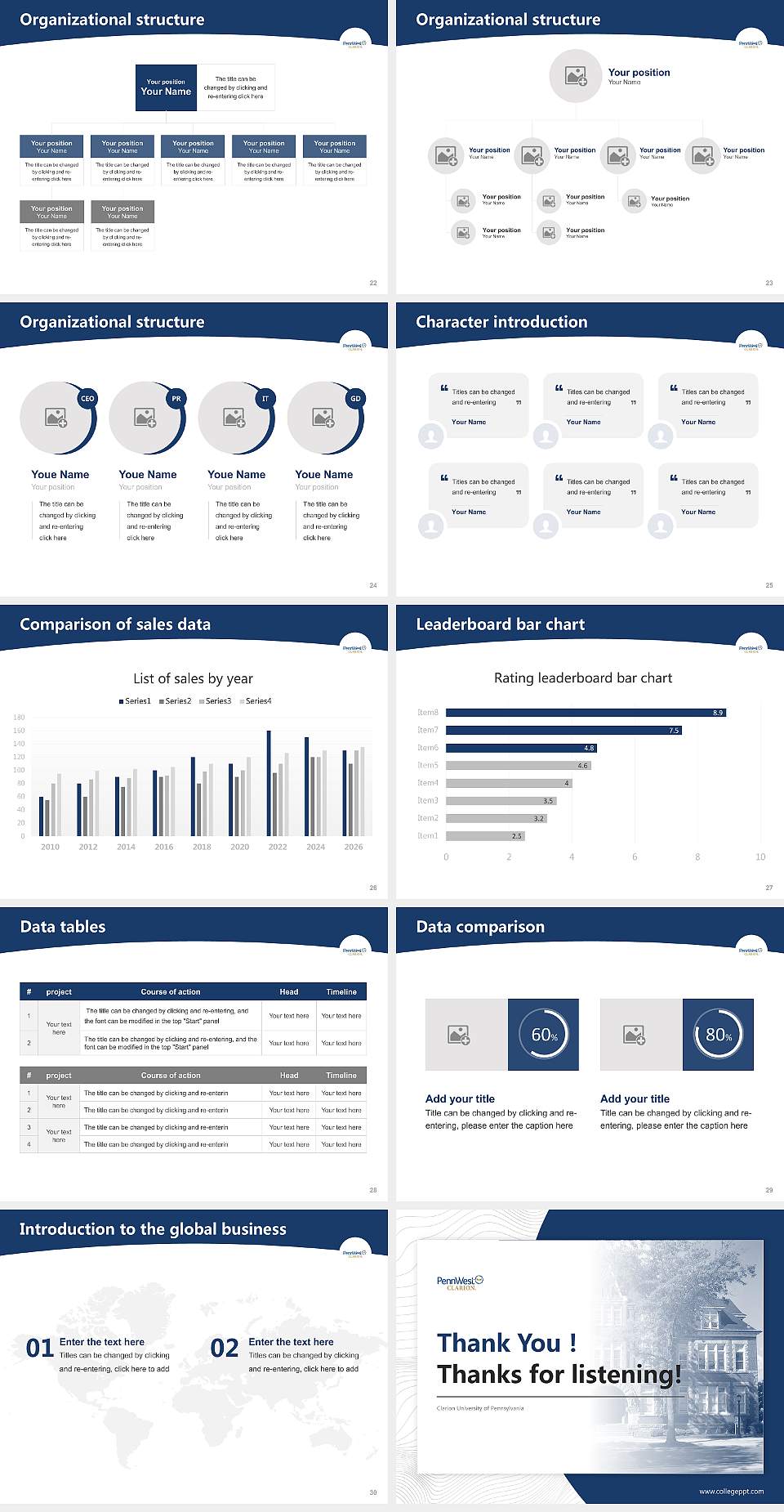 Clarion University of Pennsylvania Academic Presentation/Research Findings Report PPT Template4:3 ratio PPT effect preview image4