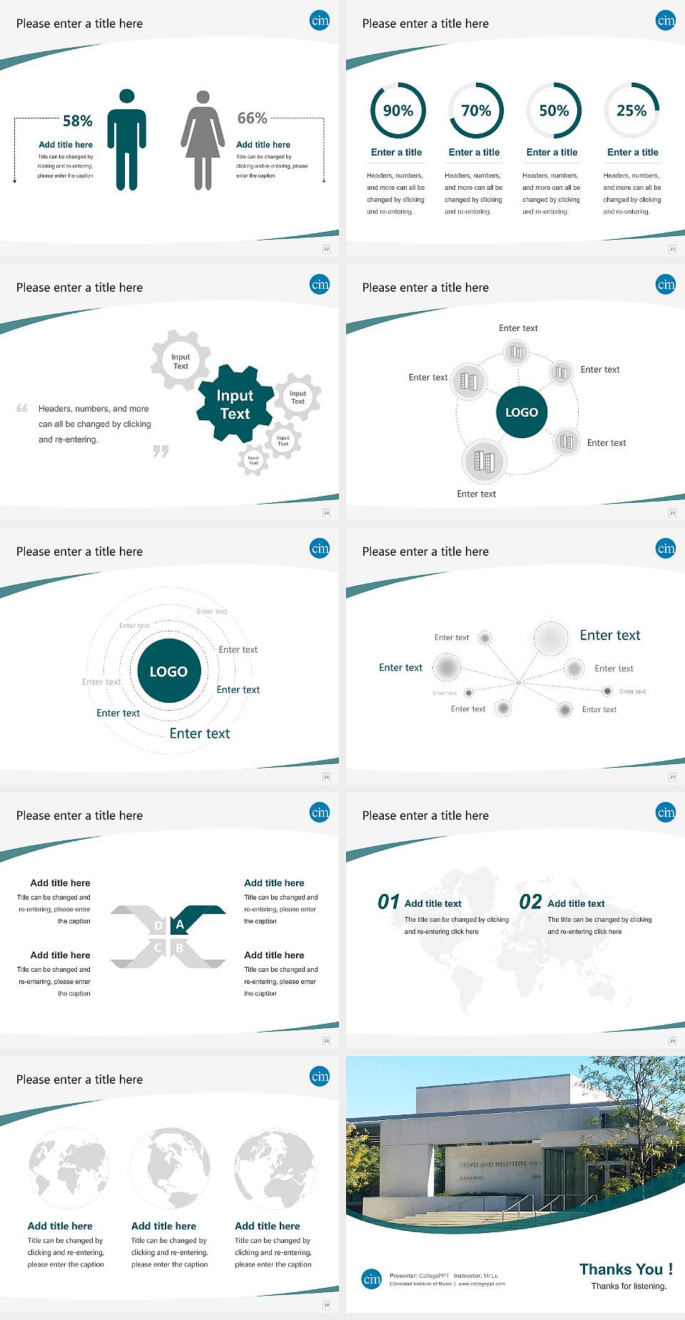 Cleveland Institute of Music Course/Courseware Creation PPT Template4:3 ratio PPT effect preview image4
