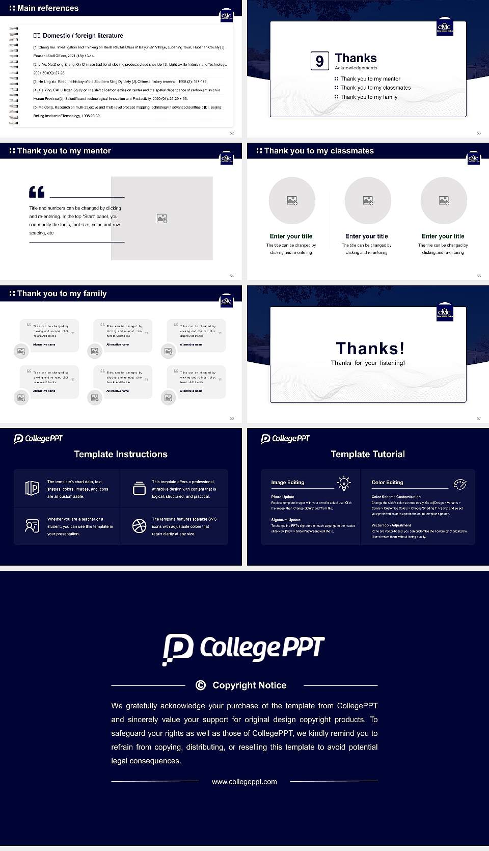 Christ Mission College Graduation Thesis Defense PPT Template16:9 ratio PPT effect preview image7