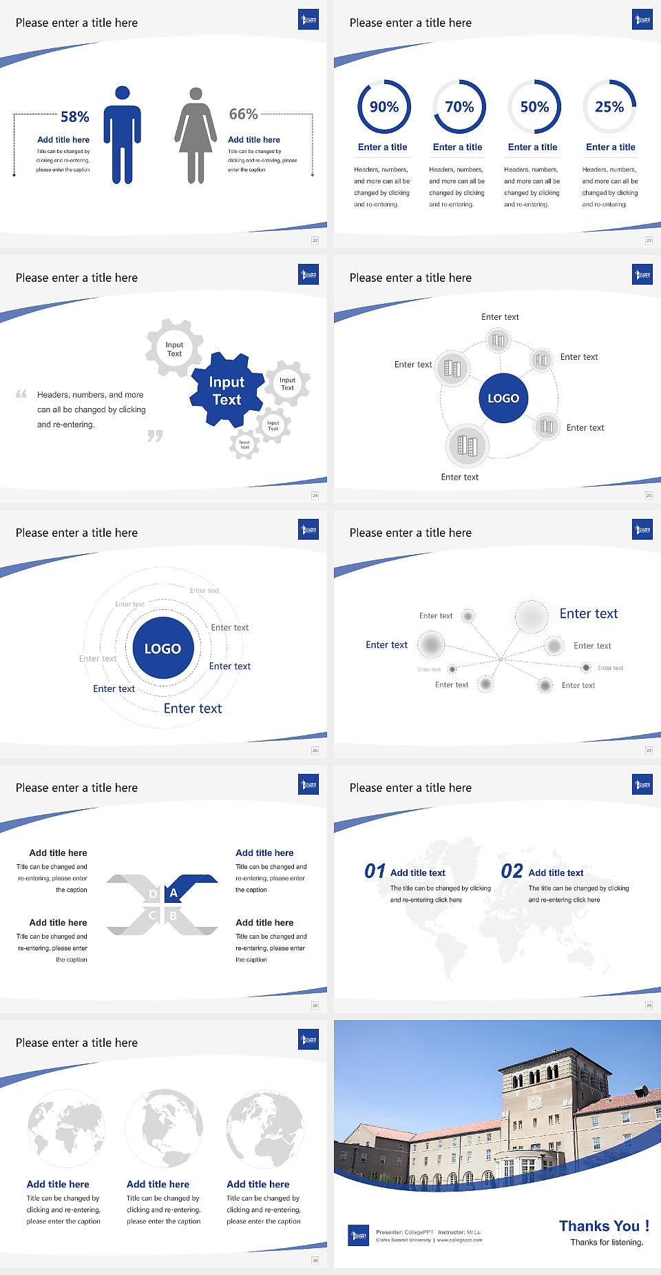 Clarks Summit University Course/Courseware Creation PPT Template4:3 ratio PPT effect preview image4
