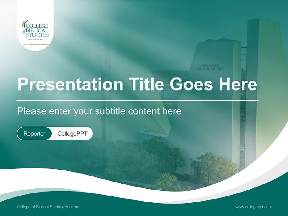 College of Biblical Studies-Houston Lecture Sharing and Networking Event PPT Template4:3 ratio PPT effect preview image4