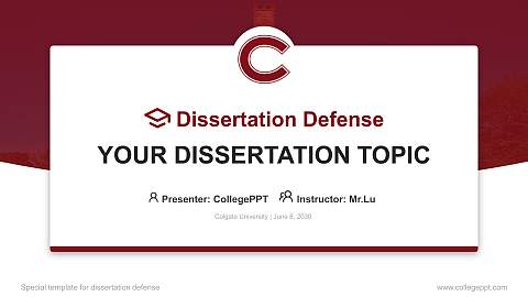 Colgate University Graduation Thesis Defense PPT Template
