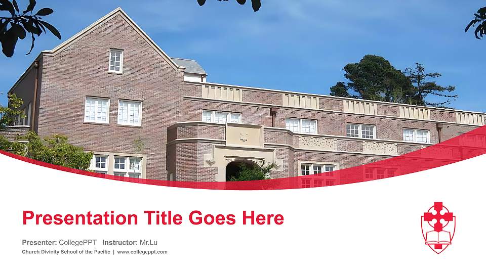 Church Divinity School of the Pacific Course/Courseware Creation PPT Template16:9 ratio PPT effect preview image1