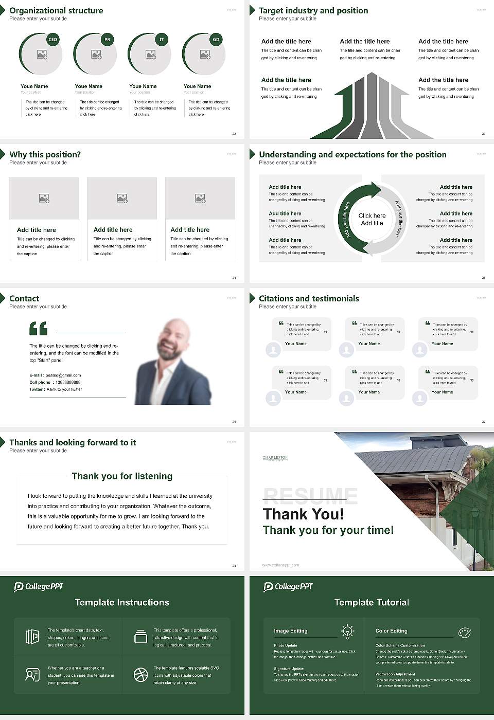 Charleston School of Law Resume PPT Template16:9 ratio PPT effect preview image4