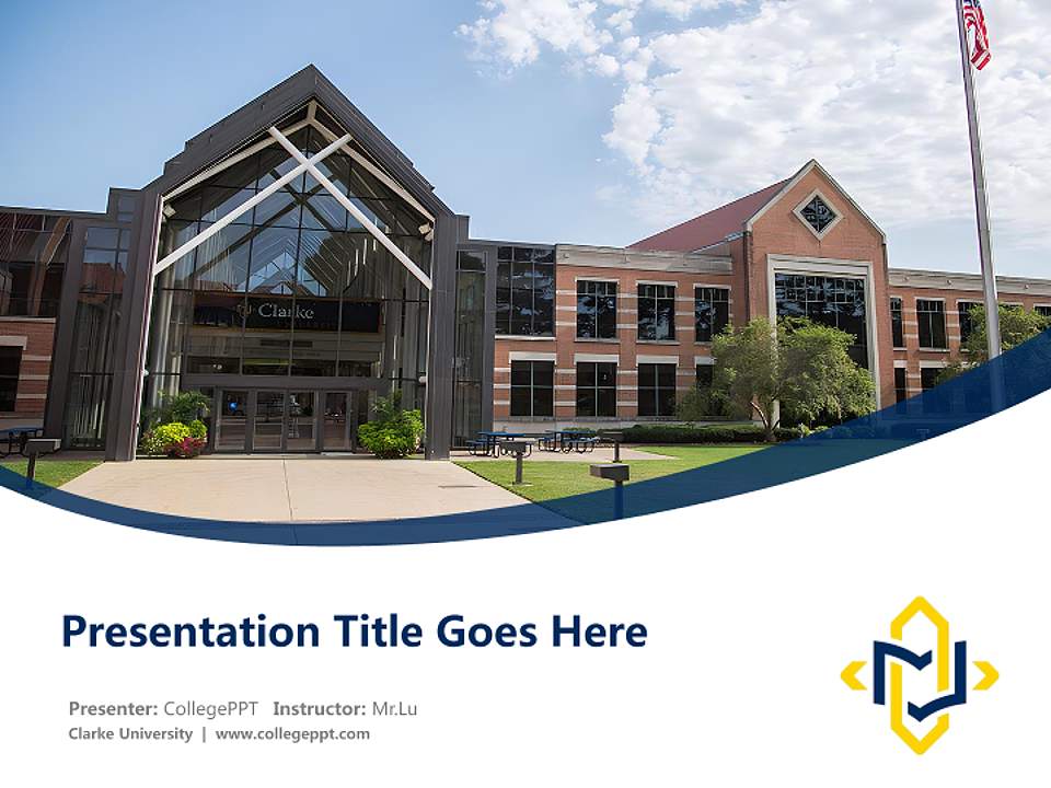 Clarke University Course/Courseware Creation PPT Template4:3 ratio PPT effect preview image5
