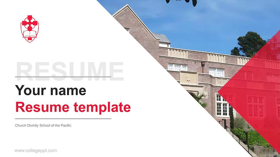 Church Divinity School of the Pacific Resume PPT Template16:9 ratio PPT effect preview image
