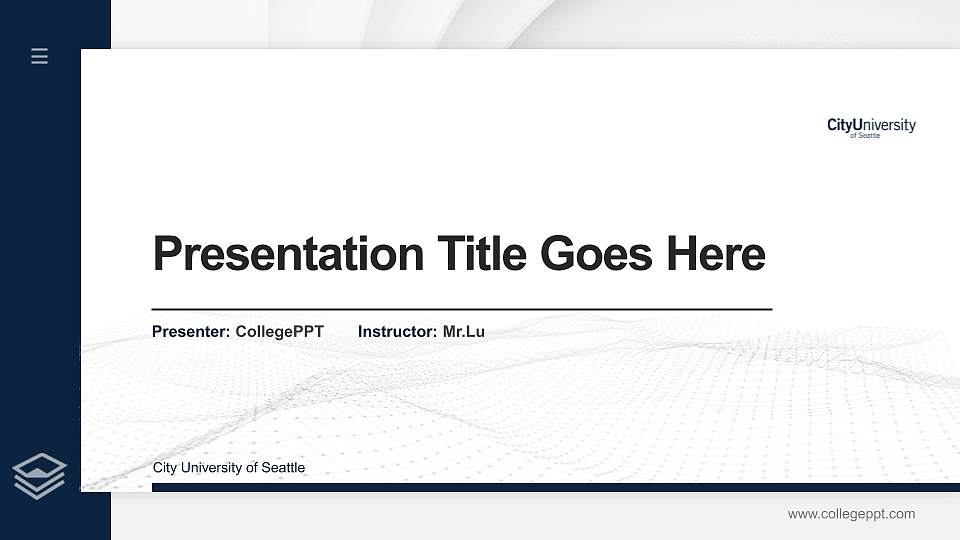 City University of Seattle Thesis Proposal/Graduation Defense PPT Template16:9 ratio PPT effect preview image