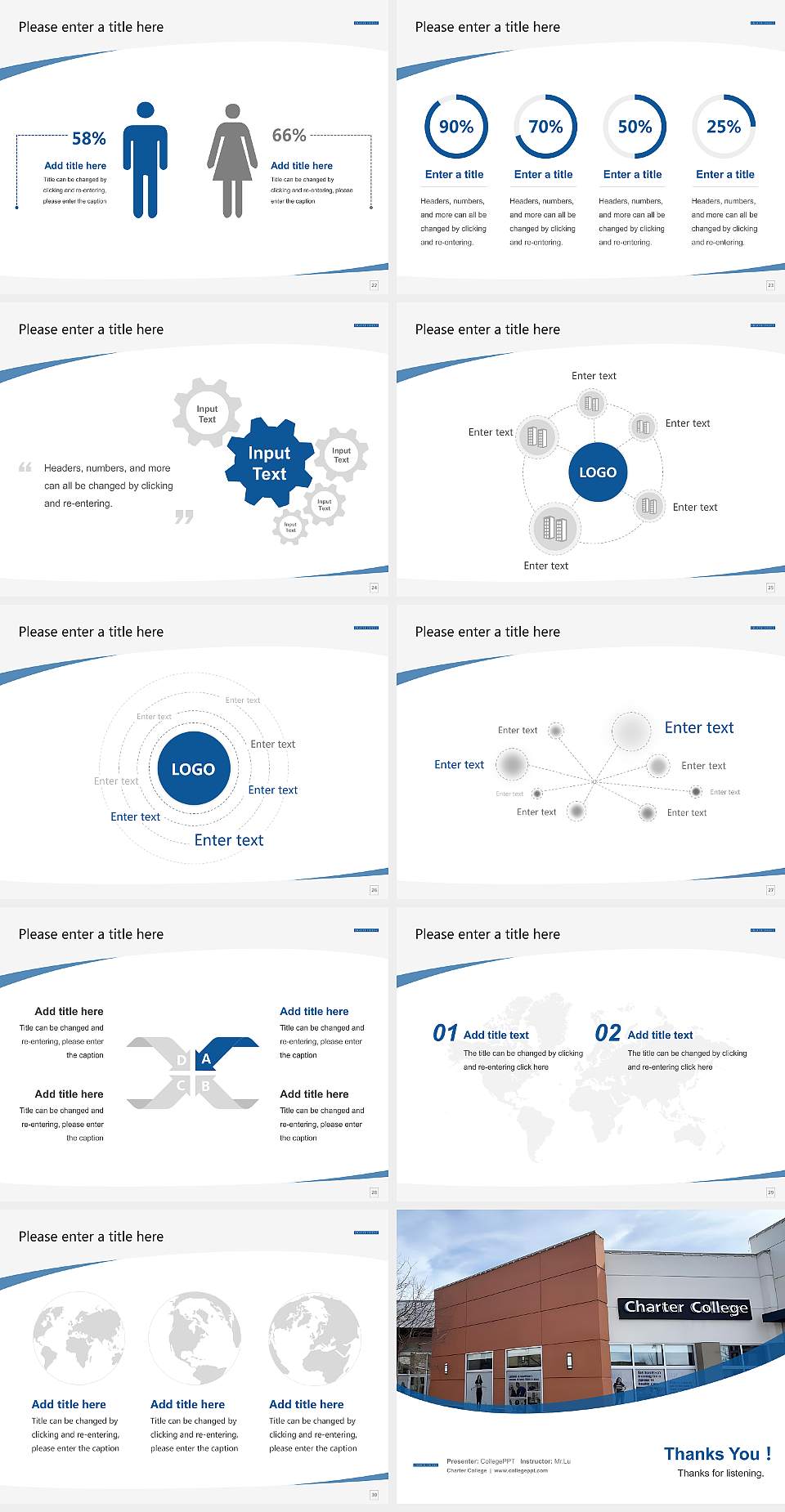 Charter College Course/Courseware Creation PPT Template4:3 ratio PPT effect preview image4