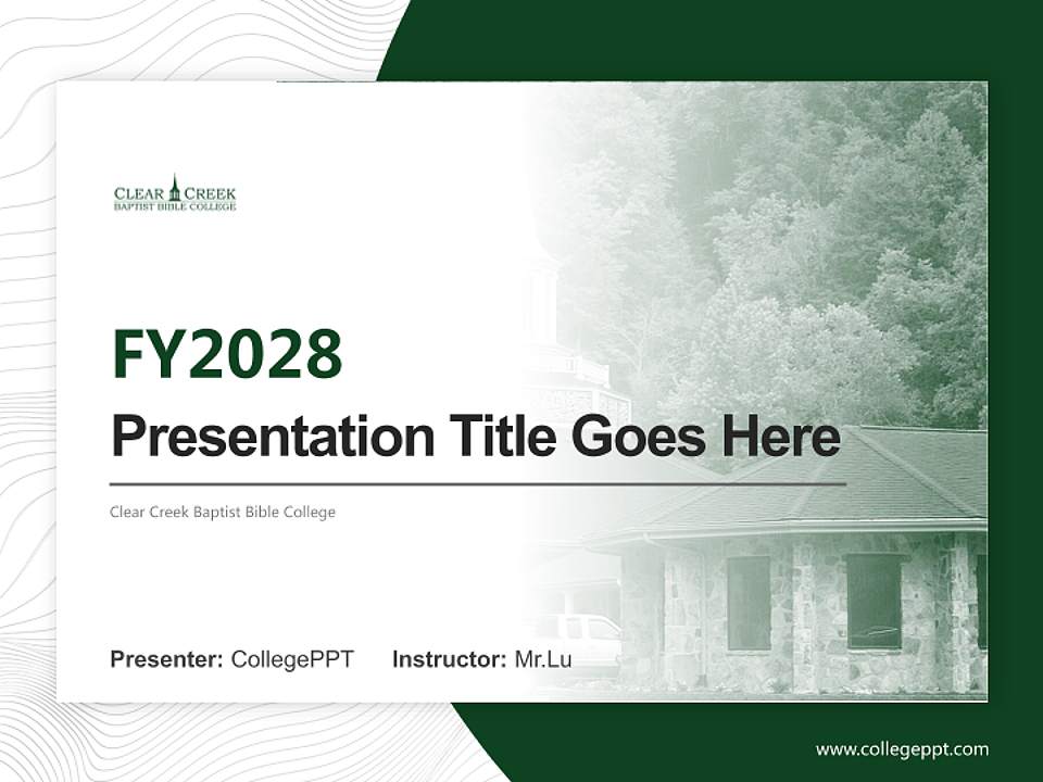 Clear Creek Baptist Bible College Academic Presentation/Research Findings Report PPT Template4:3 ratio PPT effect preview image5
