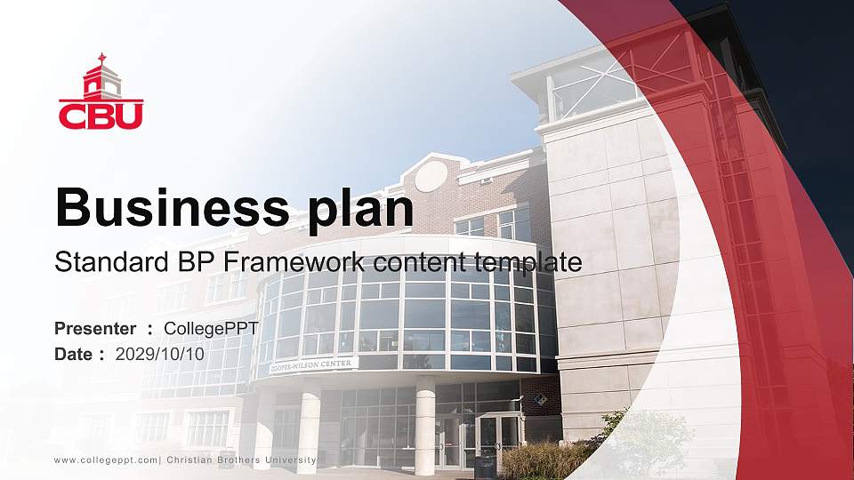 Christian Brothers University Competition/Entrepreneurship Contest PPT Template16:9 ratio PPT effect preview image