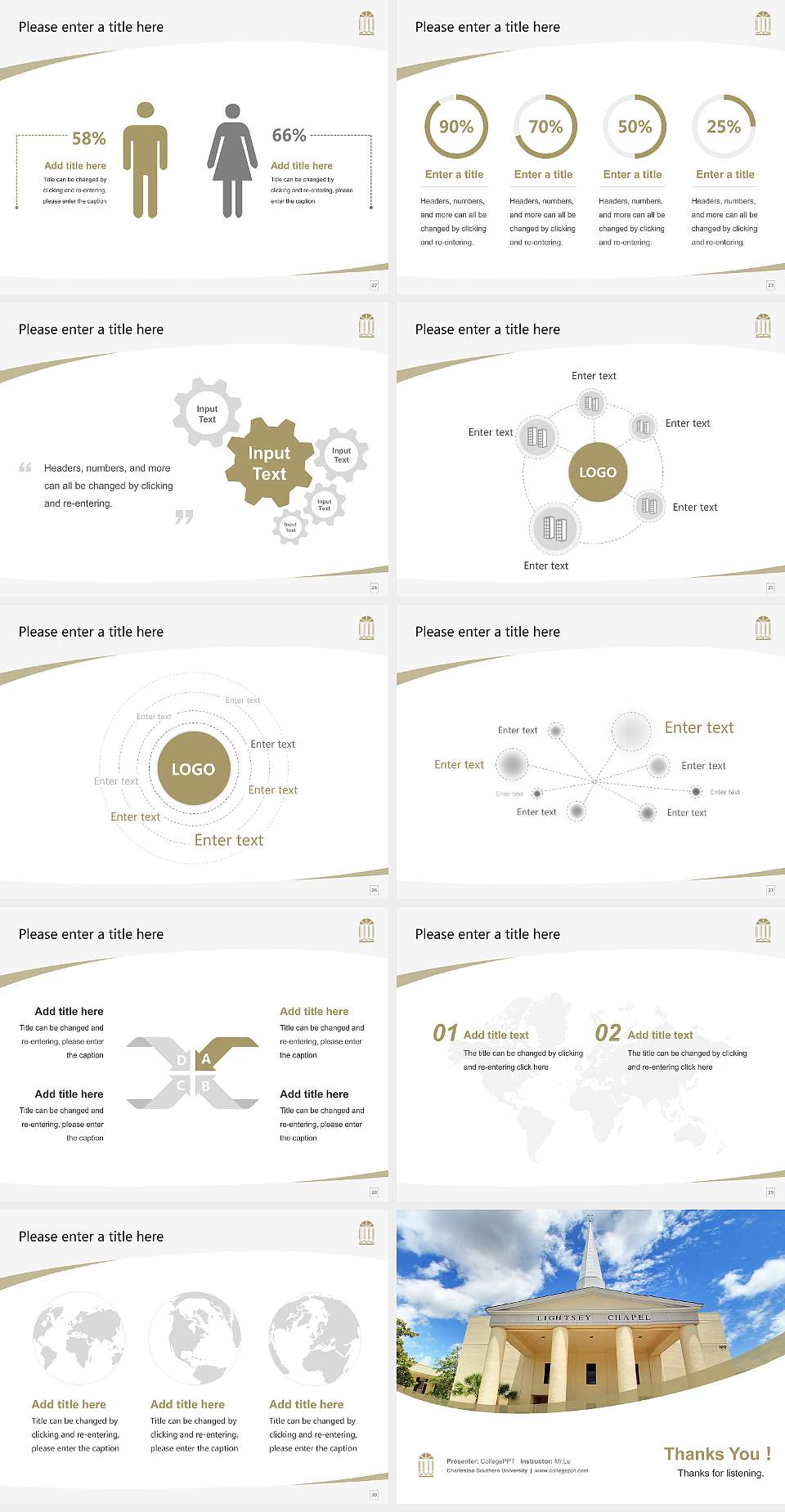 Charleston Southern University Course/Courseware Creation PPT Template4:3 ratio PPT effect preview image4