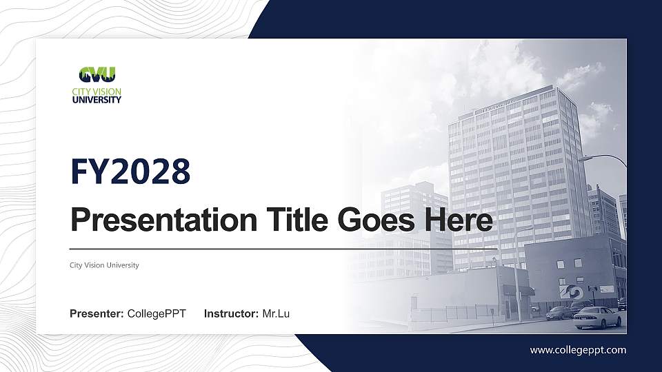 City Vision University Academic Presentation/Research Findings Report PPT Template16:9 ratio PPT effect preview image
