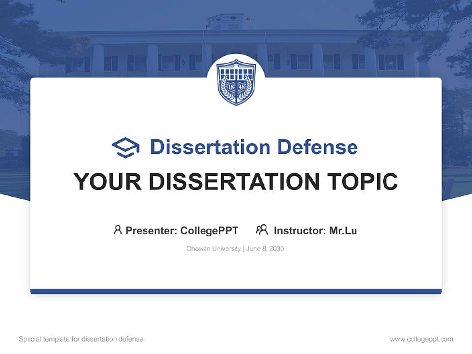 Chowan University Graduation Thesis Defense PPT Template4:3 ratio PPT effect preview image7