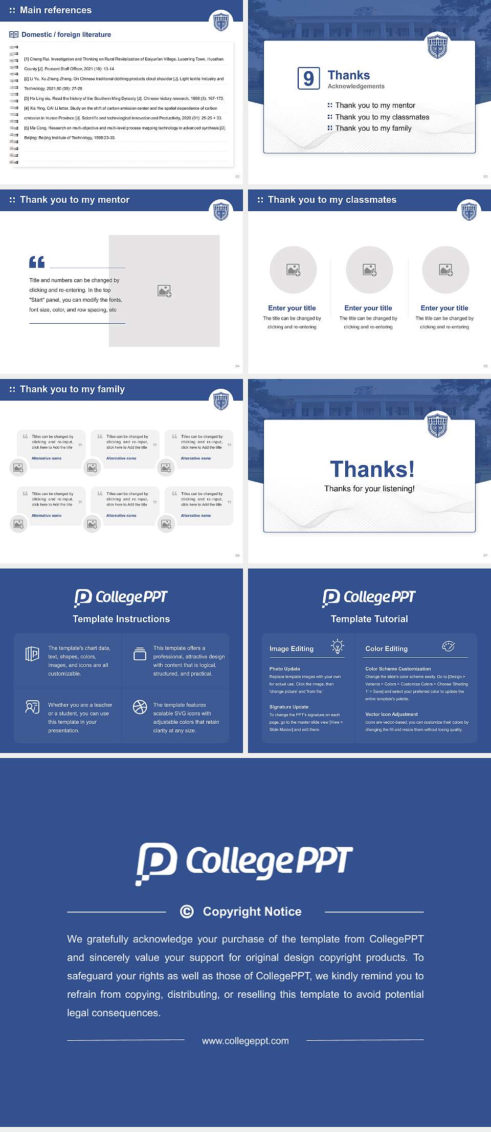 Chowan University Graduation Thesis Defense PPT Template4:3 ratio PPT effect preview image7