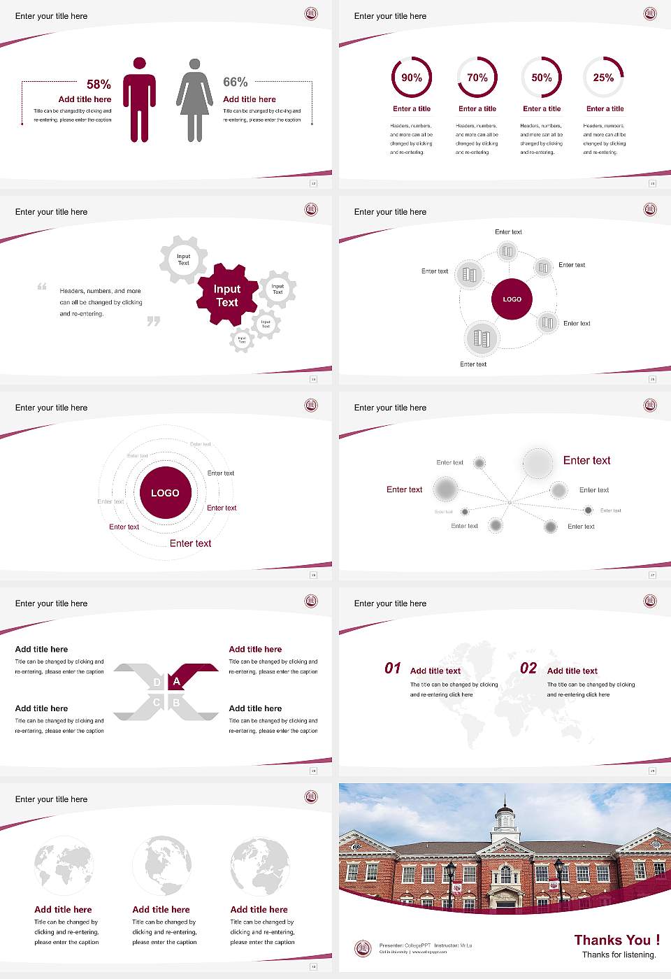 Claflin University Course/Courseware Creation PPT Template16:9 ratio PPT effect preview image4