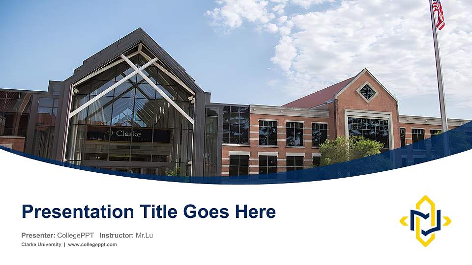 Clarke University Course/Courseware Creation PPT Template16:9 ratio PPT effect preview image