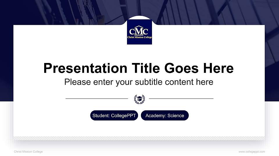 Christ Mission College National Scholarship Defense PPT Template16:9 ratio PPT effect preview image