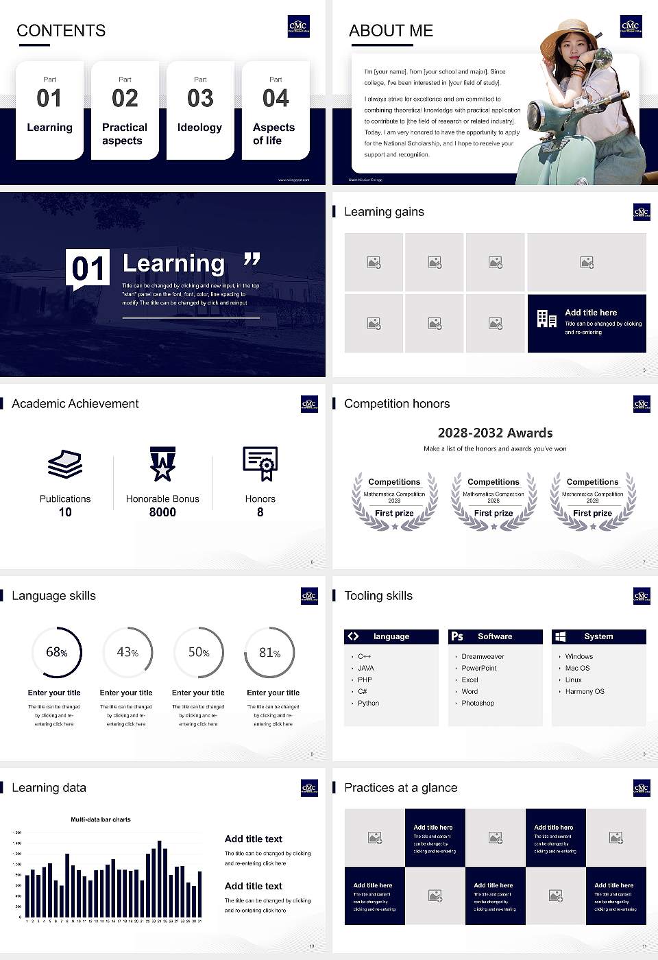Christ Mission College National Scholarship Defense PPT Template16:9 ratio PPT effect preview image2