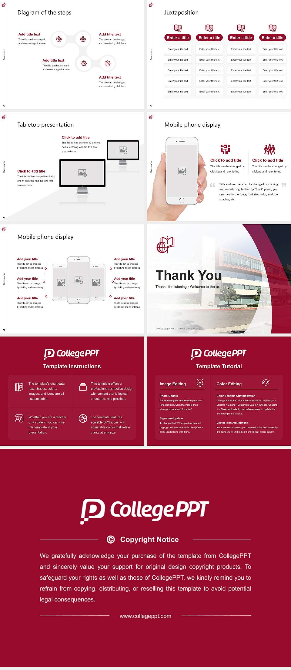 Claremont Mckenna College Competition/Entrepreneurship Contest PPT Template4:3 ratio PPT effect preview image9