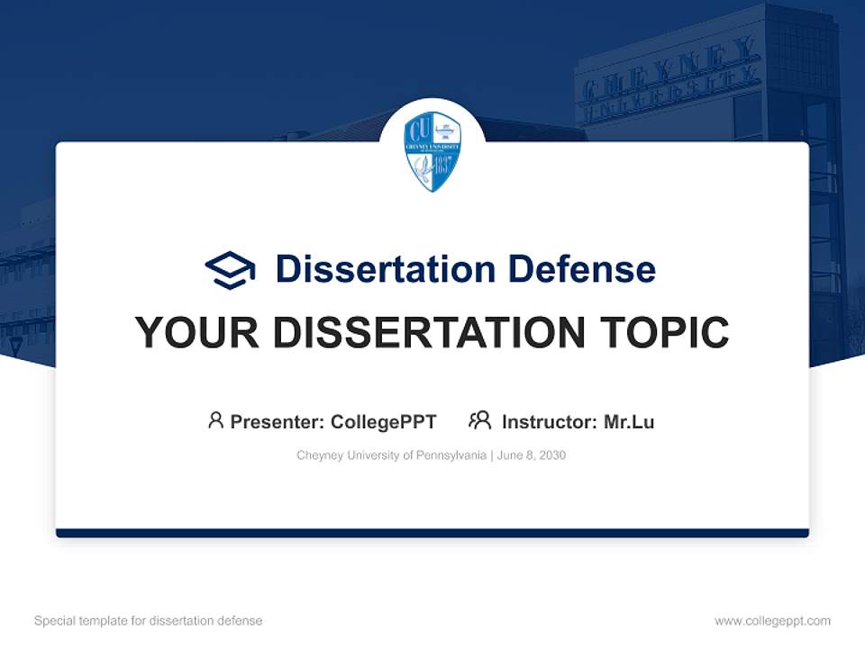 Cheyney University of Pennsylvania Graduation Thesis Defense PPT Template4:3 ratio PPT effect preview image7