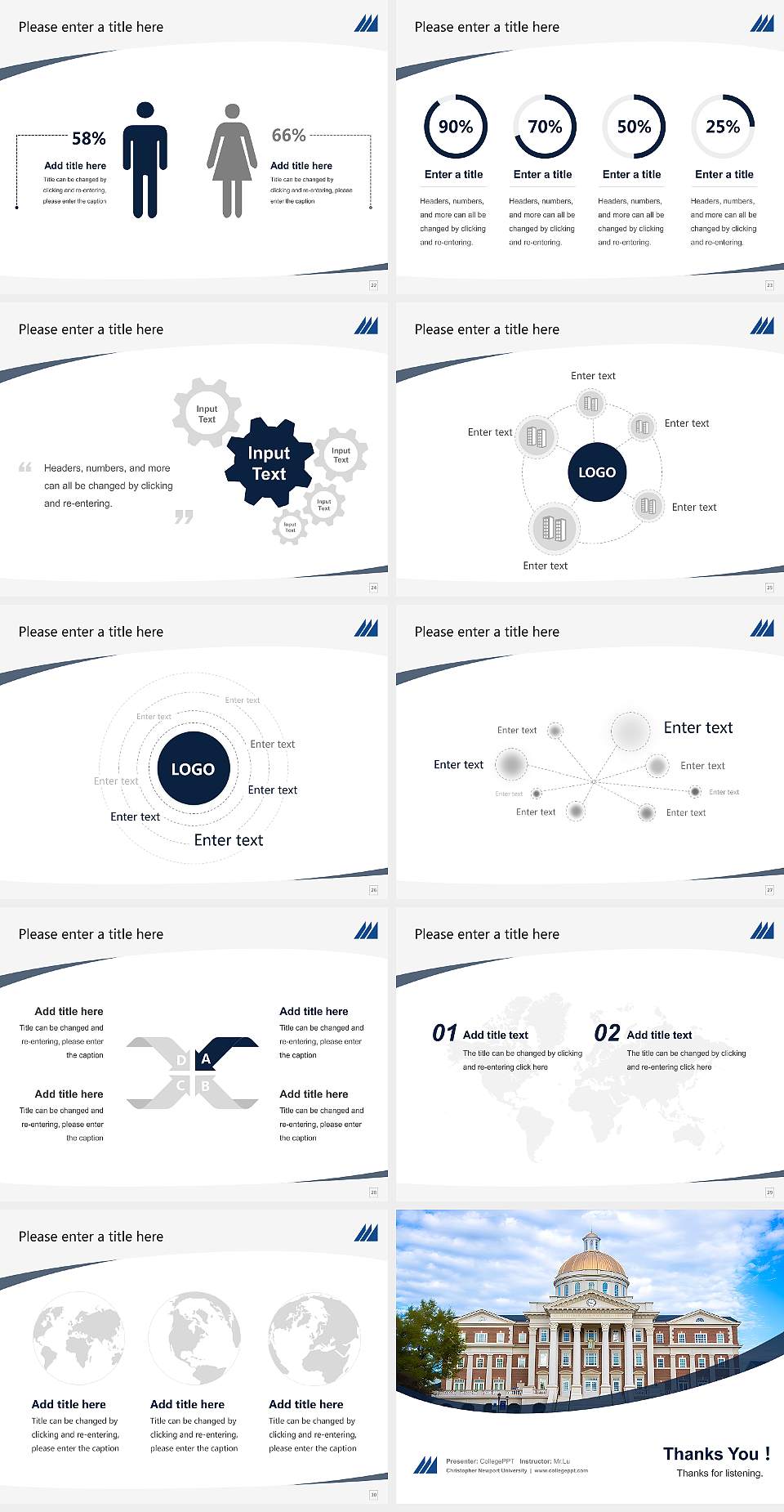 Christopher Newport University Course/Courseware Creation PPT Template4:3 ratio PPT effect preview image4