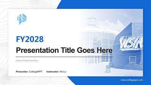College of Staten Island Cuny Academic Presentation/Research Findings Report PPT Template