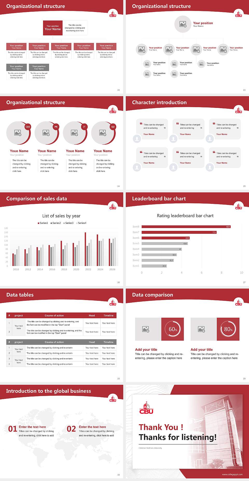 Christian Brothers University Academic Presentation/Research Findings Report PPT Template4:3 ratio PPT effect preview image4
