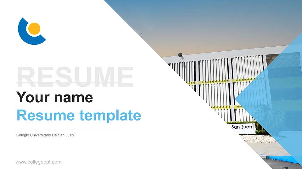 Colegio Universitario De San Juan Resume PPT Template16:9 ratio PPT effect preview image