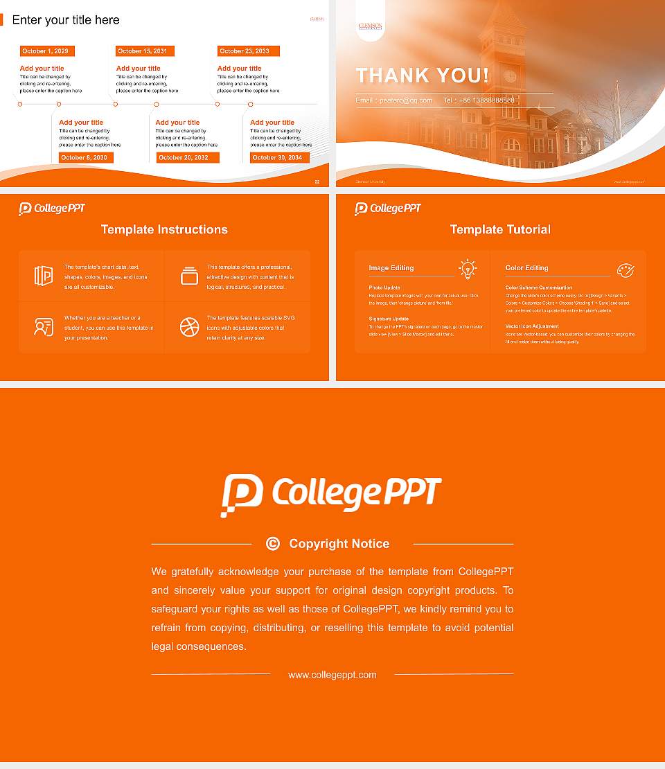 Clemson University Lecture Sharing and Networking Event PPT Template16:9 ratio PPT effect preview image4