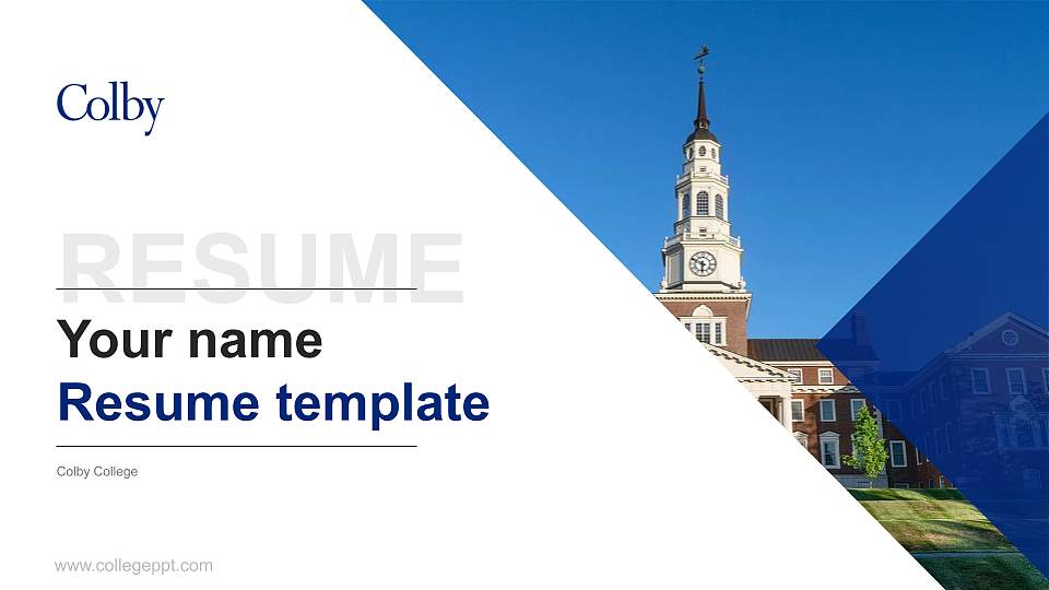 Colby College Resume PPT Template16:9 ratio PPT effect preview image