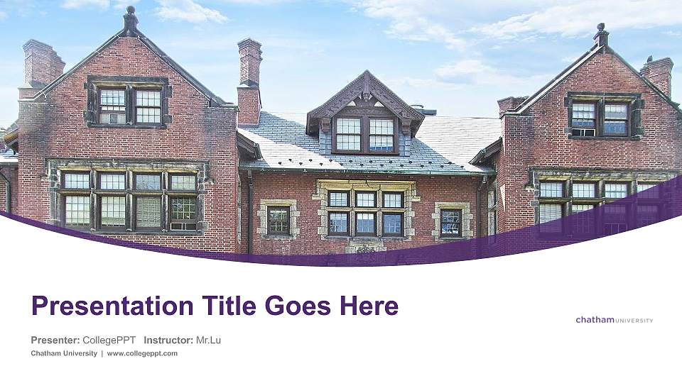 Chatham University Course/Courseware Creation PPT Template16:9 ratio PPT effect preview image