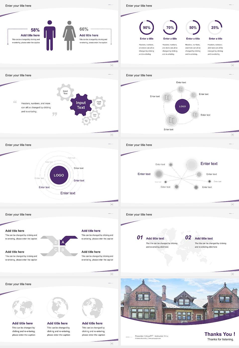 Chatham University Course/Courseware Creation PPT Template16:9 ratio PPT effect preview image4