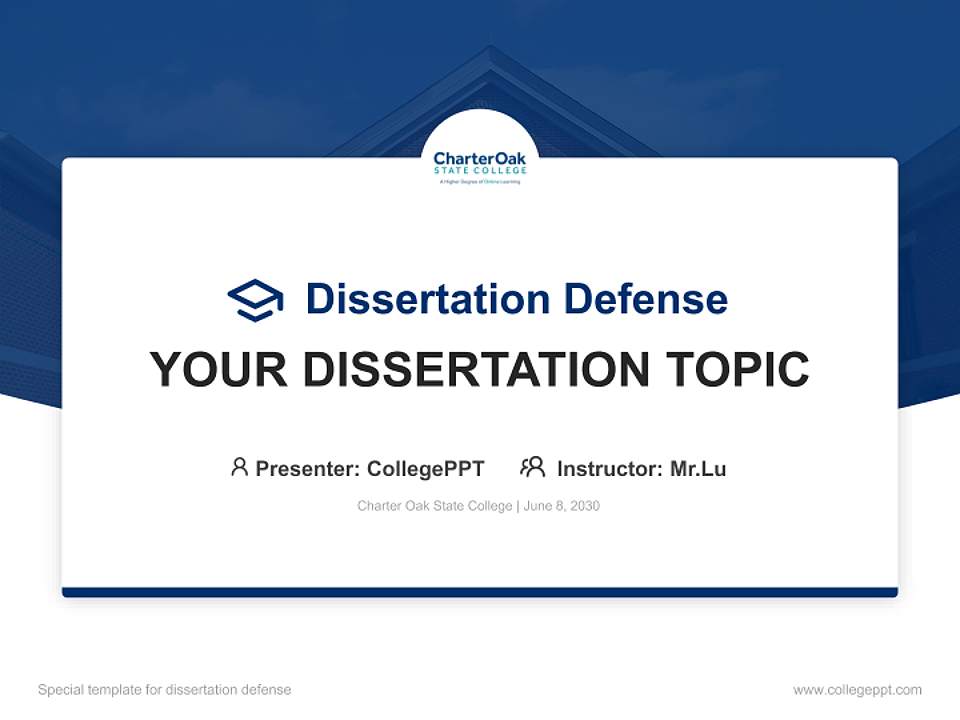 Charter Oak State College Graduation Thesis Defense PPT Template4:3 ratio PPT effect preview image7